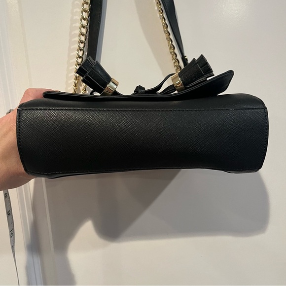 Kate Landry Black Chain Strap Crossbody Bag Tassel Detail Like New - Picture 8 of 15
